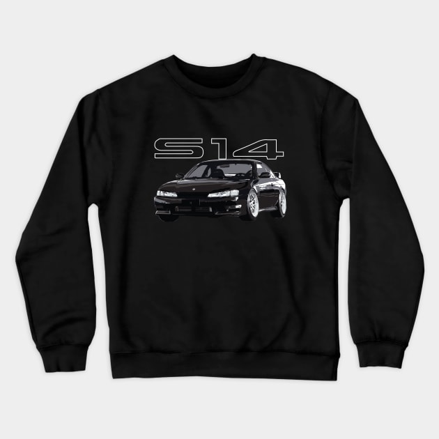 240 sx super black s14 kouki Crewneck Sweatshirt by cowtown_cowboy